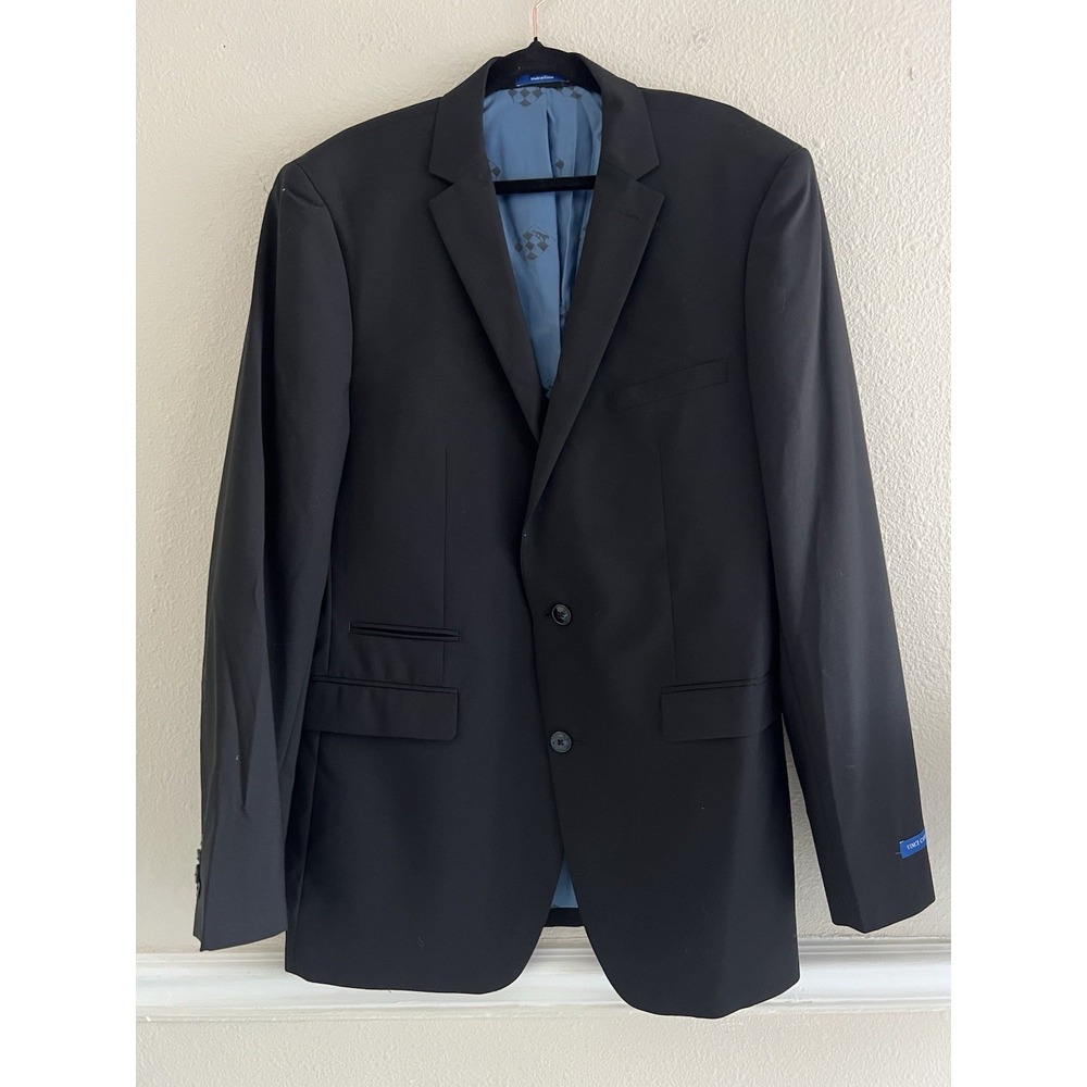 Vince Camuto Black Blazer Jacket Suit Men's Size 42L Party Event Glam Preppy